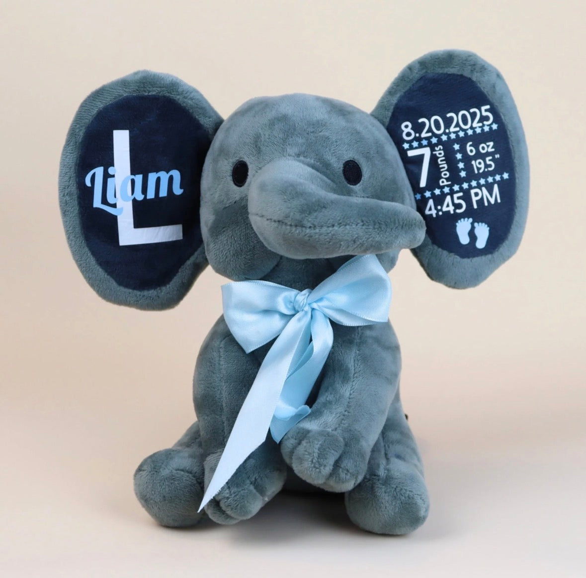 Personalized Birth Stats Elephant