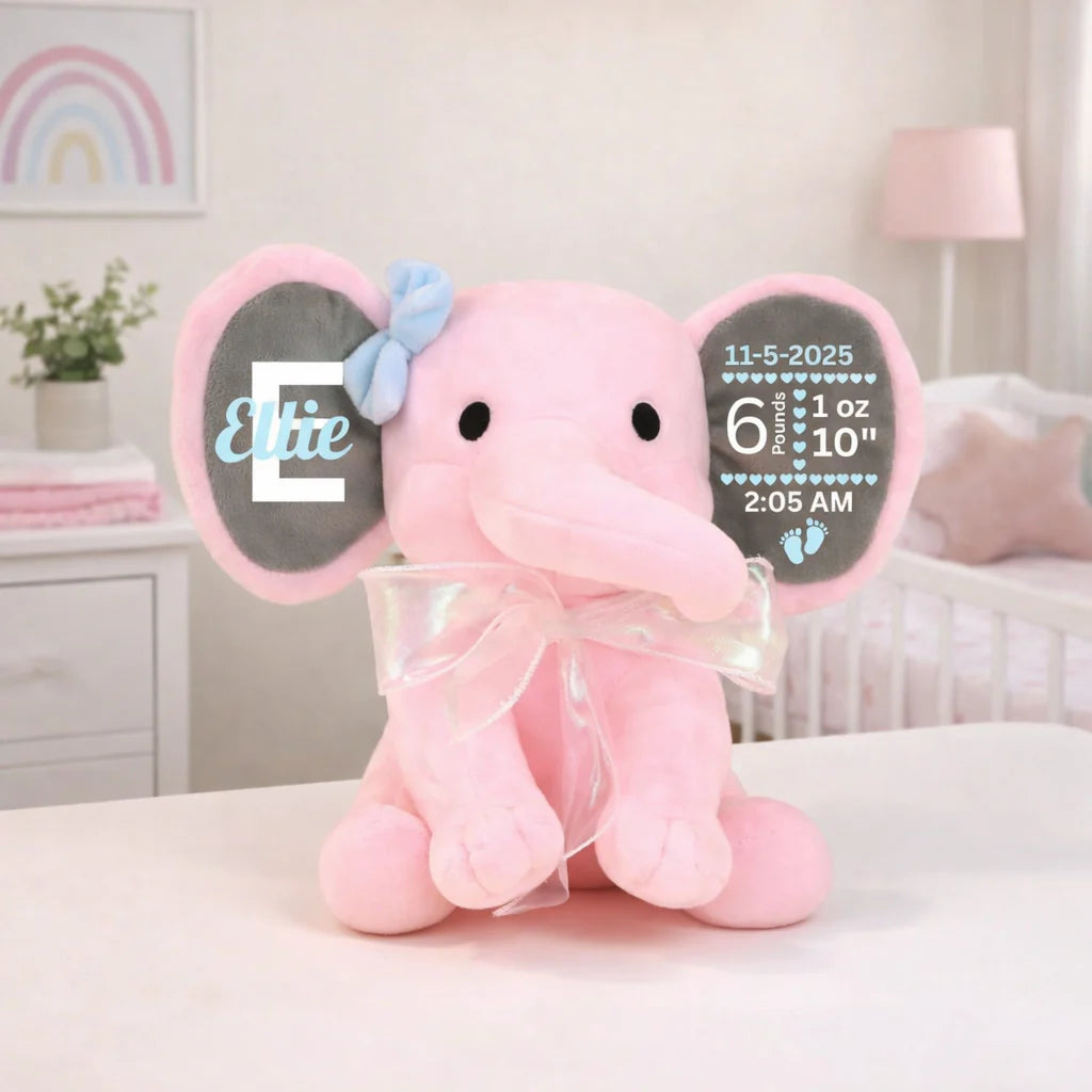 Personalized Birth Stats Elephant