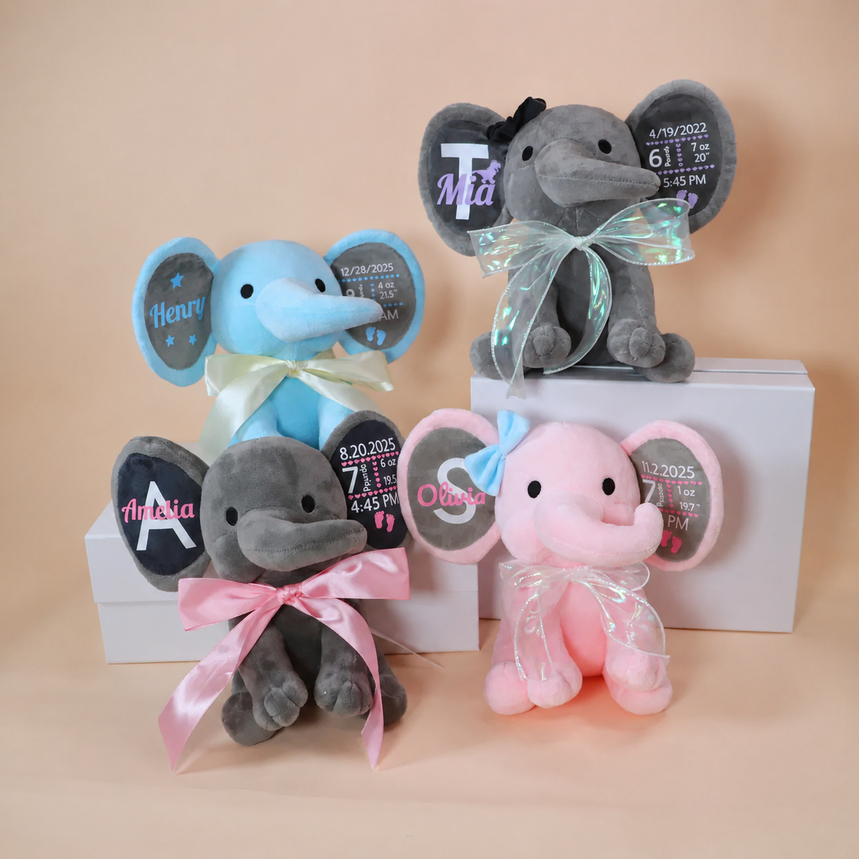 Personalized Birth Stats Elephant